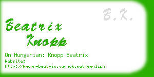 beatrix knopp business card